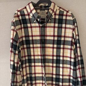 LL Bean Classic Flannel Plaid Shirt